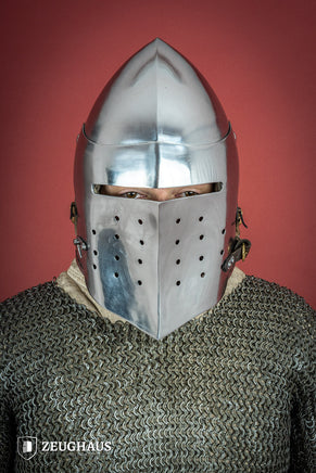 Full Visor Bascinet Helmet 2mm Polished-GoblinSmith