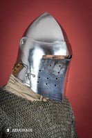 Full Visor Bascinet Helmet 2mm Polished-GoblinSmith