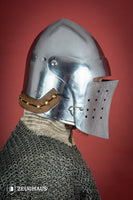 Full Visor Bascinet Helmet 2mm Polished-GoblinSmith