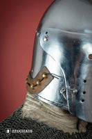 Full Visor Bascinet Helmet 2mm Polished-GoblinSmith