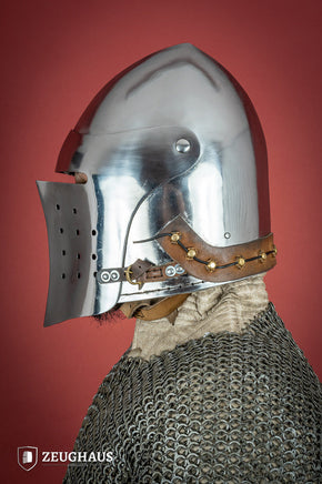 Full Visor Bascinet Helmet 2mm Polished-GoblinSmith