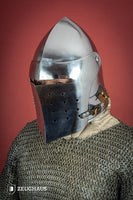 Full Visor Bascinet Helmet 2mm Polished-GoblinSmith