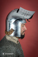 Full Visor Bascinet Helmet 2mm Polished-GoblinSmith