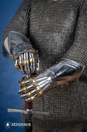 German Gauntlets 15th Cent. 1,2mm with Brass-GoblinSmith