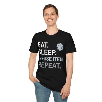 Artificer T-Shirt – 'Eat, Sleep, Infuse Item, Repeat'-GoblinSmith