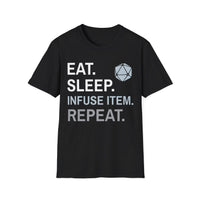 Artificer T-Shirt – 'Eat, Sleep, Infuse Item, Repeat'-GoblinSmith