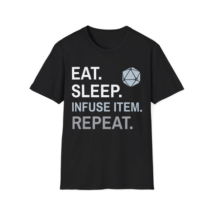 Artificer T-Shirt – 'Eat, Sleep, Infuse Item, Repeat'-GoblinSmith