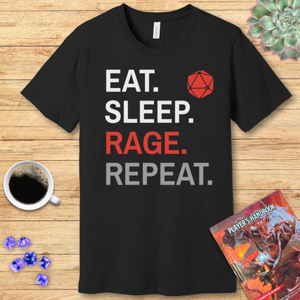 Barbarian T-Shirt – Eat Sleep Rage Repeat-GoblinSmith