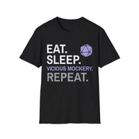 Bard T-Shirt – 'Eat, Sleep, Vicious Mockery, Repeat'-GoblinSmith