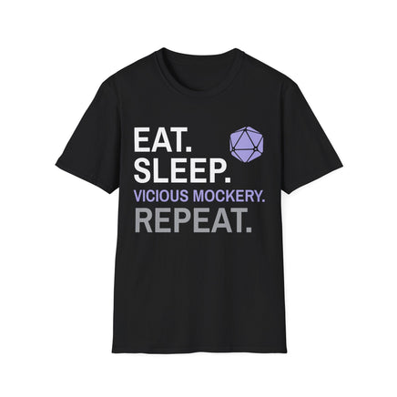 Bard T-Shirt – 'Eat, Sleep, Vicious Mockery, Repeat'-GoblinSmith
