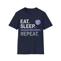 Bard T-Shirt – 'Eat, Sleep, Vicious Mockery, Repeat'-GoblinSmith