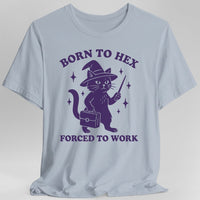 Born to Hex Forced to Work Cat T-Shirt-GoblinSmith
