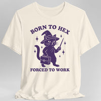 Born to Hex Forced to Work Cat T-Shirt-GoblinSmith
