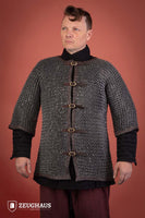 Chainmail Haubergeon With Front Buckles Roundring Riveted 10mm Aluminium-GoblinSmith