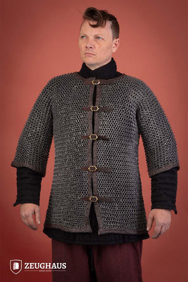 Chainmail Haubergeon With Front Buckles Roundring Riveted 10mm Aluminium-GoblinSmith