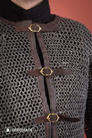 Chainmail Haubergeon With Front Buckles Roundring Riveted 10mm Aluminium-GoblinSmith