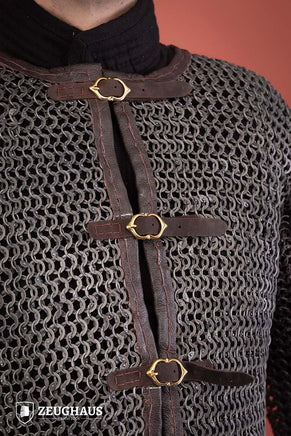 Chainmail Haubergeon With Front Buckles Roundring Riveted 10mm Aluminium-GoblinSmith