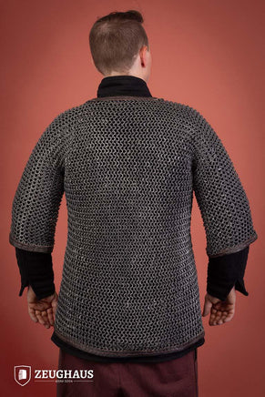 Chainmail Haubergeon With Front Buckles Roundring Riveted 10mm Aluminium-GoblinSmith