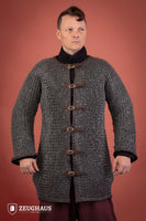 Chainmail Hauberk With Front Buckles Roundring Riveted 10mm Aluminium-GoblinSmith