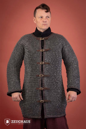 Chainmail Hauberk With Front Buckles Roundring Riveted 10mm Aluminium-GoblinSmith