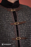 Chainmail Hauberk With Front Buckles Roundring Riveted 10mm Aluminium-GoblinSmith