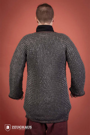 Chainmail Hauberk With Front Buckles Roundring Riveted 10mm Aluminium-GoblinSmith