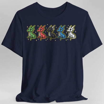 Chromatic Dragons Pixel Art T-shirt-GoblinSmith