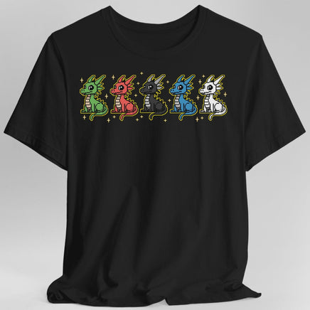 Chromatic Dragons Pixel Art T-shirt-GoblinSmith