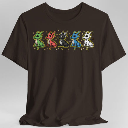 Chromatic Dragons Pixel Art T-shirt-GoblinSmith