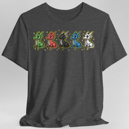 Chromatic Dragons Pixel Art T-shirt-GoblinSmith
