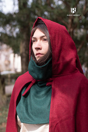 Wool Hooded Cloak Hibernus Red-GoblinSmith