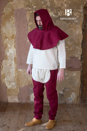 Wool Cowl Cucullus Red-GoblinSmith