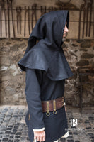 Wool Cowl Cucullus Black-GoblinSmith