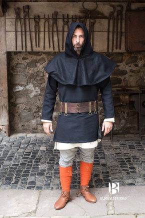 Wool Cowl Cucullus Black-GoblinSmith