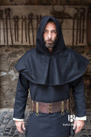 Wool Cowl Cucullus Black-GoblinSmith