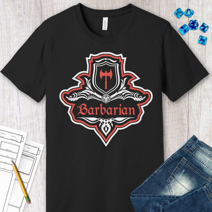D&D Barbarian Class Fancy Emblem T-Shirt-GoblinSmith