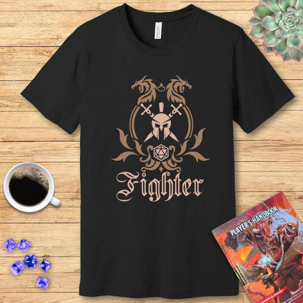 D&D Fighter Class Simple Emblem T-Shirt-GoblinSmith