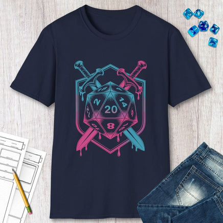 D20 Dice Sword Crest T-Shirt-GoblinSmith