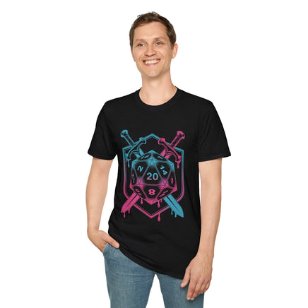 D20 Dice Sword Crest T-Shirt-GoblinSmith