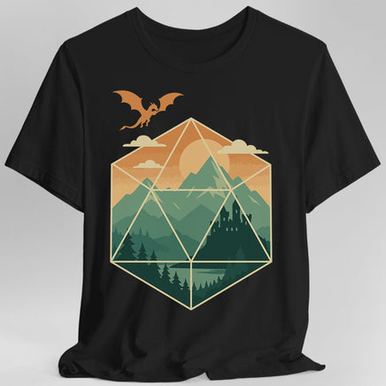 D20 Mountain Landscape T-Shirt-GoblinSmith