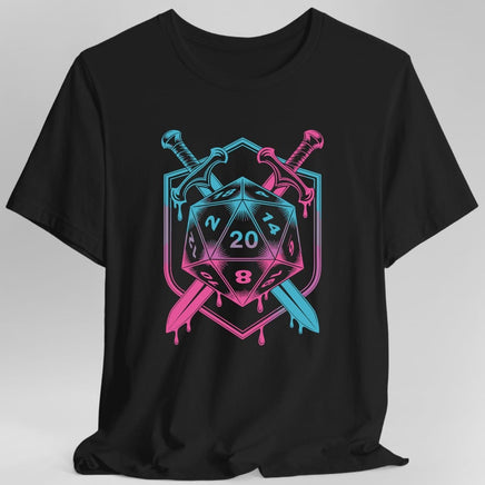D20 Dice Sword Crest T-Shirt-GoblinSmith