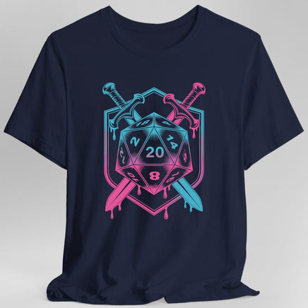 D20 Dice Sword Crest T-Shirt-GoblinSmith
