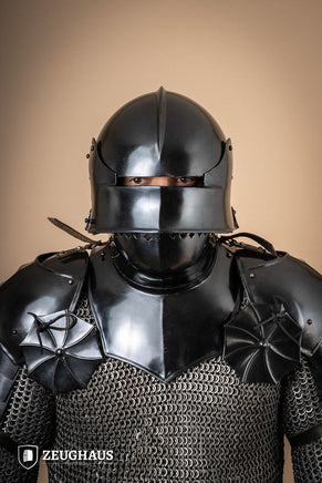 German Sallet Helmet 15th 1,6mm Burnished-GoblinSmith