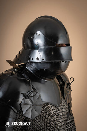 German Sallet Helmet 15th 1,6mm Burnished-GoblinSmith
