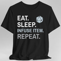 Artificer T-Shirt – 'Eat, Sleep, Infuse Item, Repeat'-GoblinSmith