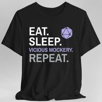 Bard T-Shirt – 'Eat, Sleep, Vicious Mockery, Repeat'-GoblinSmith