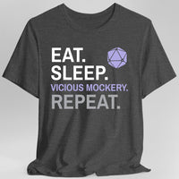 Bard T-Shirt – 'Eat, Sleep, Vicious Mockery, Repeat'-GoblinSmith