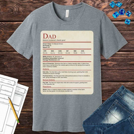 D&D Dad Shirt With Stat Block-GoblinSmith