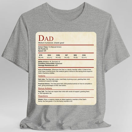 D&D Dad Shirt With Stat Block-GoblinSmith