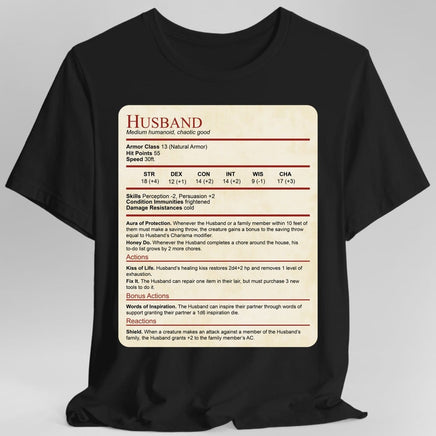 D&D Husband Stat Block T-Shirt-GoblinSmith